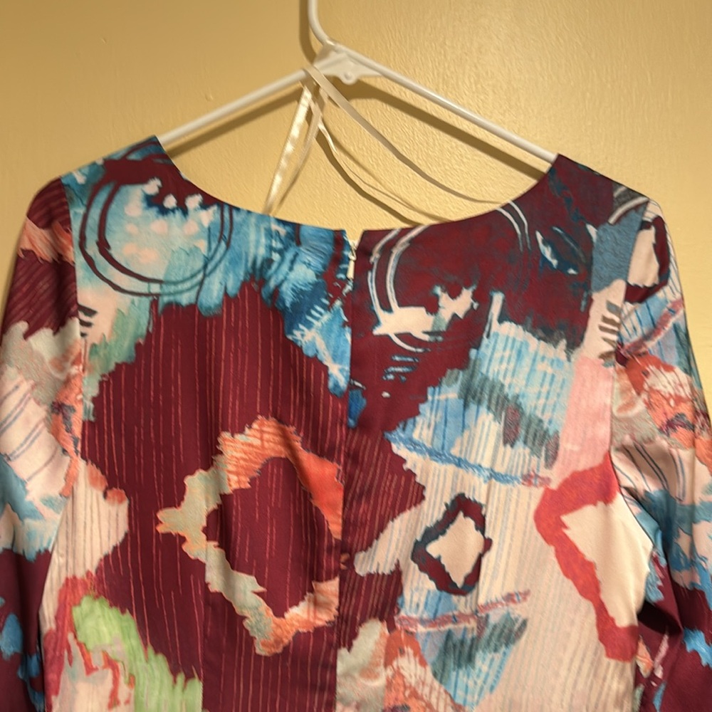 J. Peterman Colorful Abstract Long Sleeve Dress - Picture 3 of 8